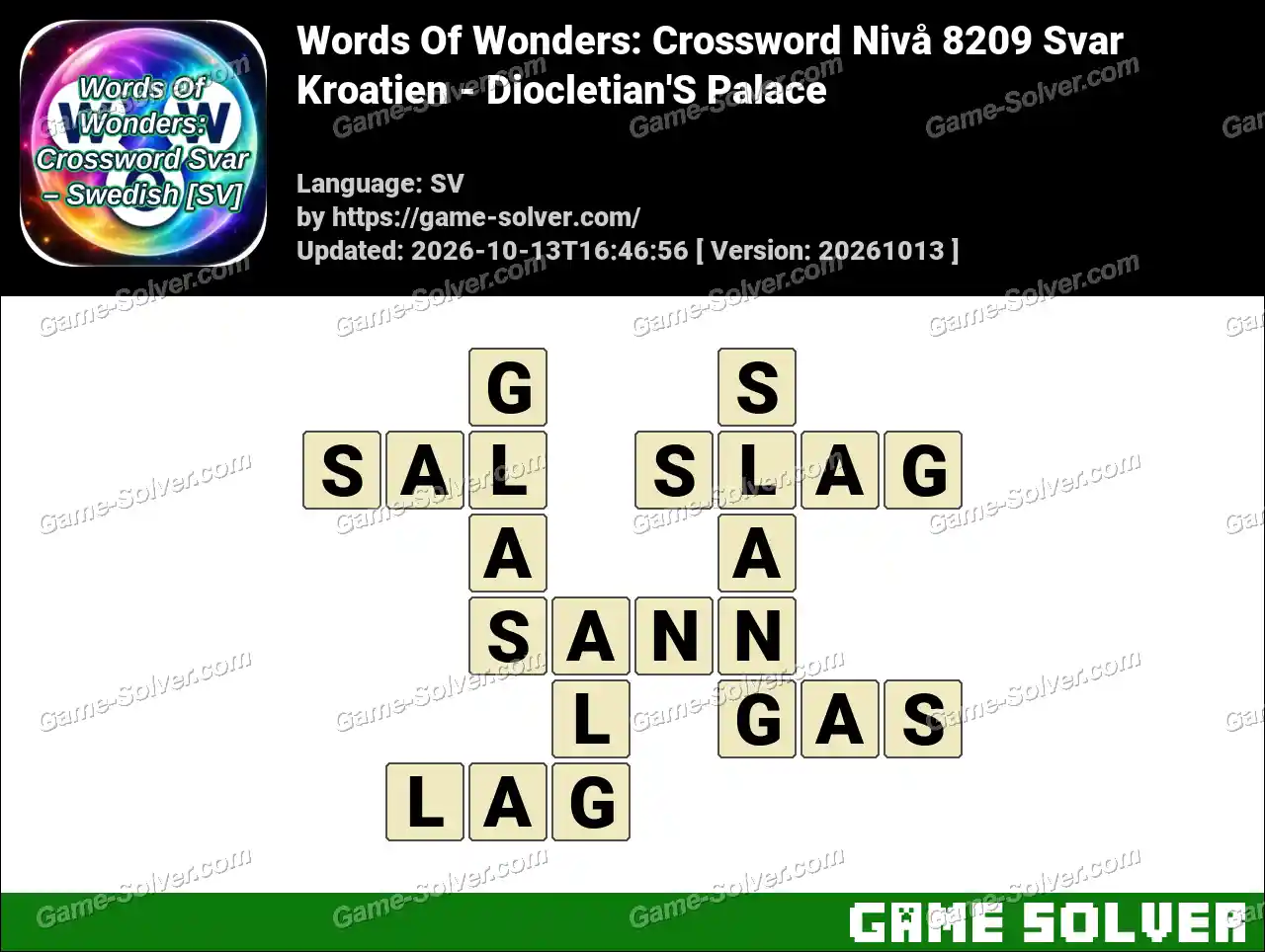Words Of Wonders: Crossword Nivå 8209 Svar – Kroatien – Diocletian’S Palace
